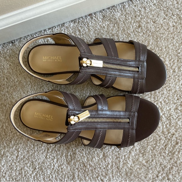 Michael Kors Brown Leather Sandals - Picture 2 of 4